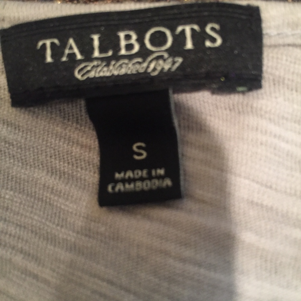 Talbots Size Small Women T shirt Seashells Shimmer Beach Nautical Short Sleeve - Picture 5 of 6